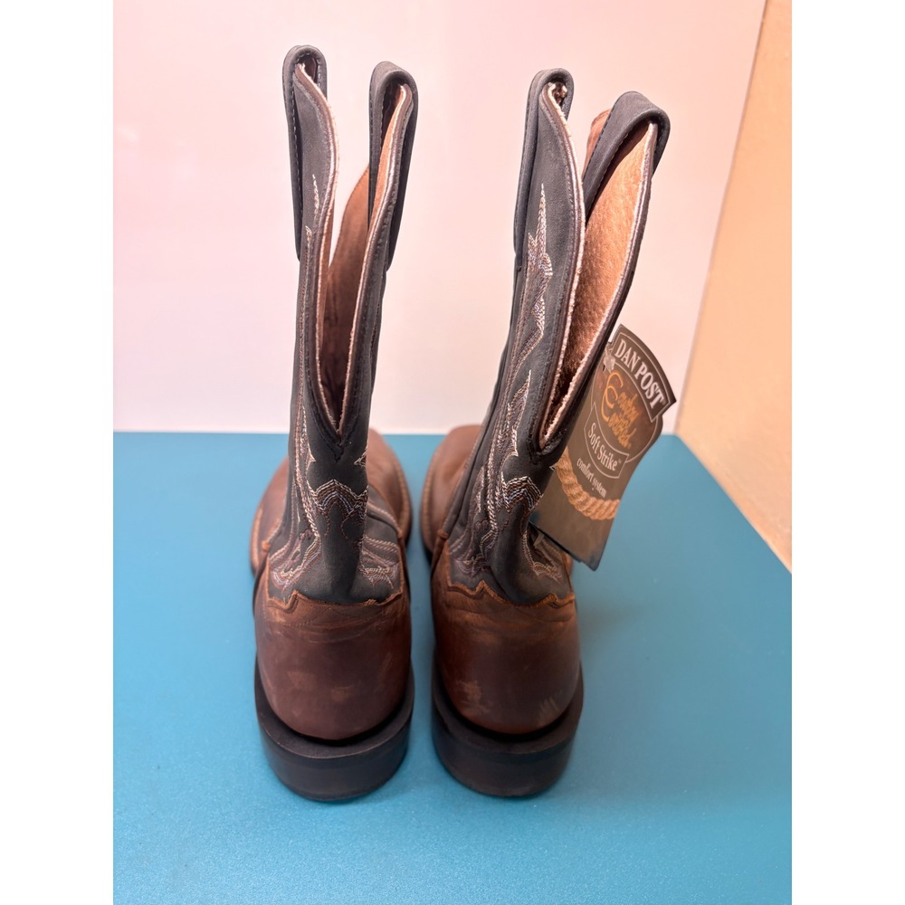 Dan Post Mens 8.5D Winslow Brown Black Leather Square Toe Cowboy Boots DP4556 - Picture 9 of 16